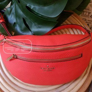 BELT BAG CORAL BUDS KATE SPADE PEBBLE LEATHER FESTIVAL FANNY BAG BRAND NEW